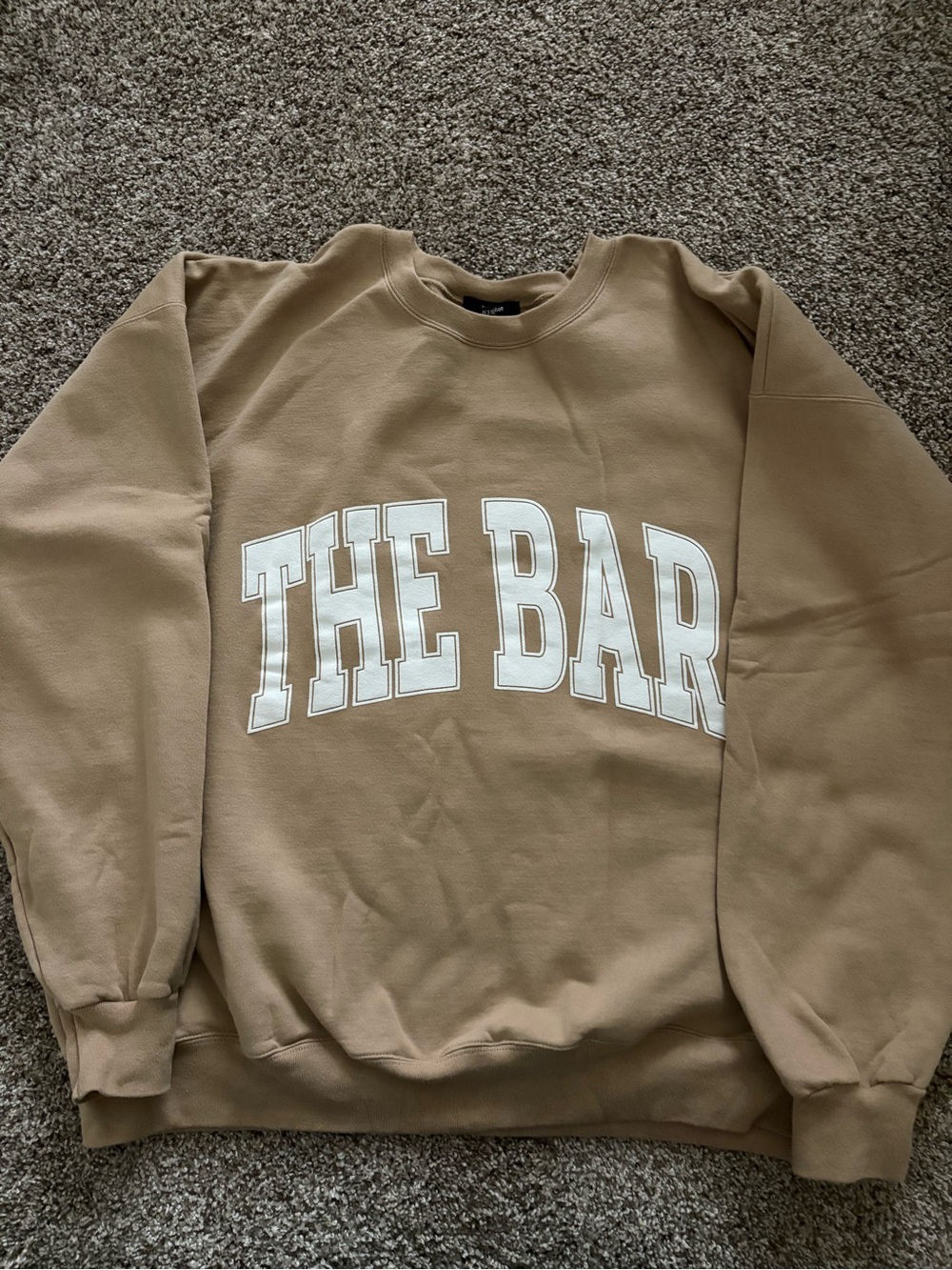 The Bar Varsity Sweatshirt Tan/White - Picture 2 of 6